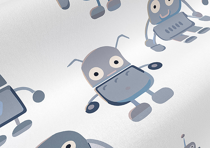 Robo Town, Cyborg Grey - Made to Measure Curtains - Image 4